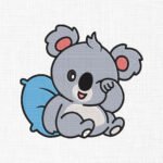 Sleeping Koala Embroidery Design - 5 Sizes