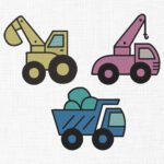 Toy Trucks Bundle Embroidery Design - 5 Sizes