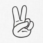 Hand Peace Sign Embroidery Design - 6 Sizes