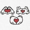 Hand Signs Make Hearts Embroidery Design - 5 Sizes