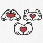 Hand Signs Make Hearts Embroidery Design - 5 Sizes
