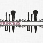 Make Up Tools Monogram Embroidery Design - 5 Sizes