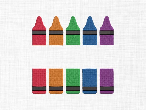 Crayons Monogram Embroidery Design - 5 Sizes - Image 3