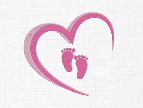 Baby Feet Birth Announcement Template Embroidery Design - 5 Sizes - Image 2