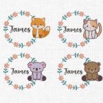 Animals Monogram Embroidery Design - 5 Sizes