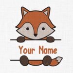 Fox Monogram Embroidery Design - 5 Sizes