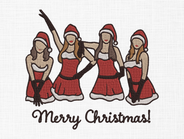 Christmas Girls Embroidery Design - 5 Sizes