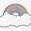 Rainbow Cloud Monogram Embroidery Design - 5 Sizes