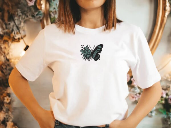 Floral Butterfly Embroidery Design - 5 Sizes - Image 2