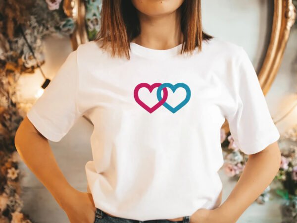 Joint Heart Symbol Embroidery Design - 5 Sizes - Image 2