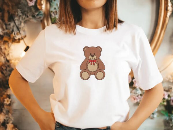 Cute Teddy Bear Embroidery Design - 5 Sizes - Image 2