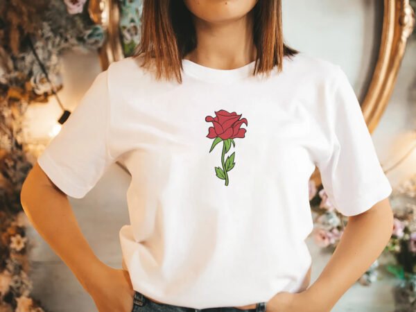 Rose Flower Embroidery Design - 5 Sizes - Image 2