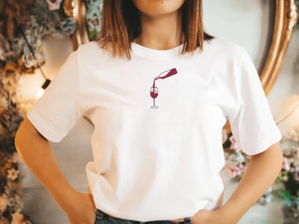 Wine bottle Embroidery Design - 5 Sizes - Image 2