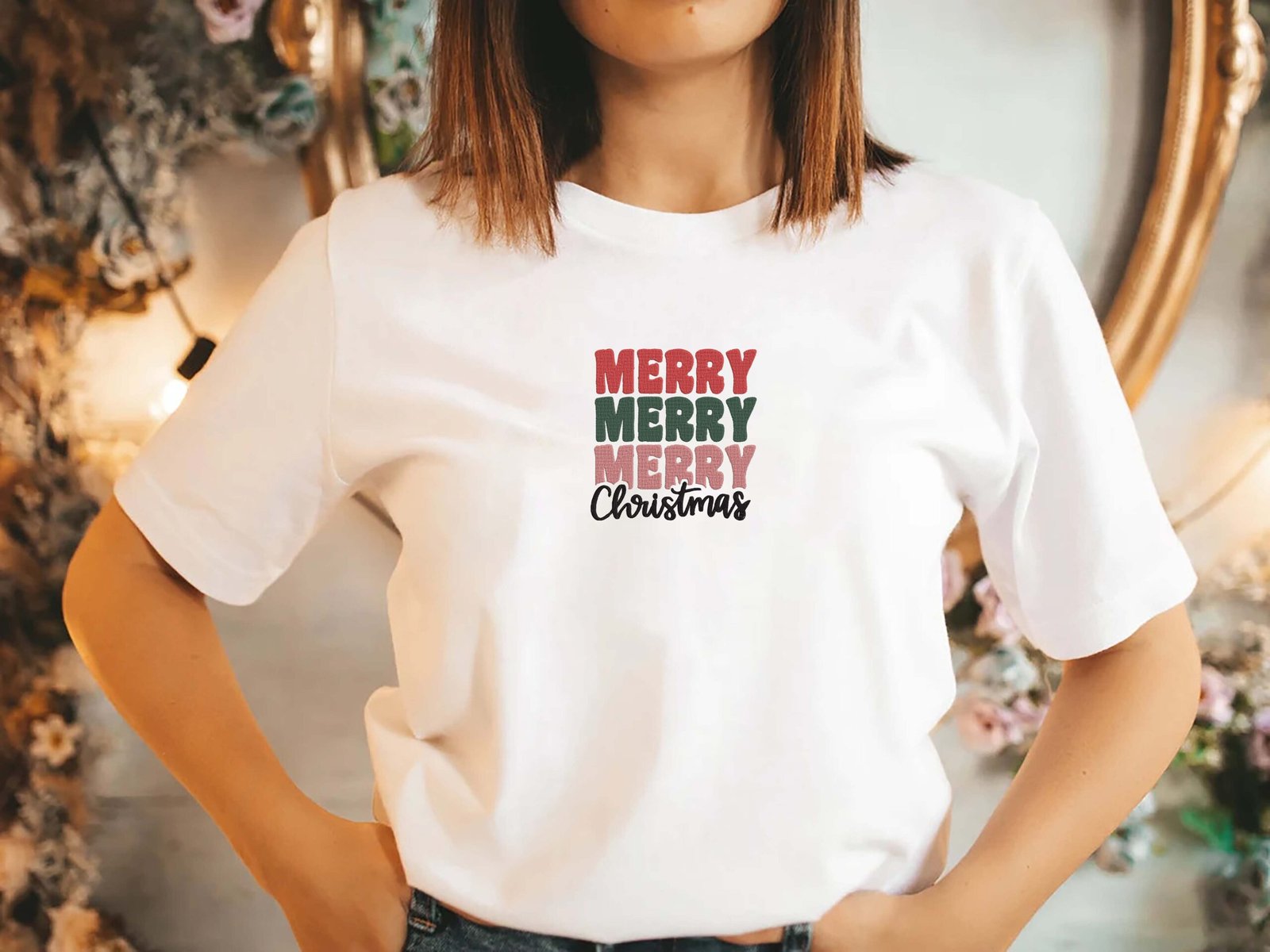 Merry Christmas Embroidery Design - 5 Sizes - Image 2