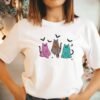 Cat Ghosts With Bats Embroidery Design - 5 Sizes - Image 2