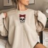 Skull Head With Bow Embroidery Design - 5 Sizes - Image 3