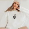Skull Peace Sign Hand Embroidery Design - 5 Sizes - Image 2