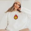 Smiley Face On Fire Embroidery Design - 5 Sizes - Image 2