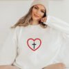 Holy Cross In Heart Embroidery Design -5 Sizes - Image 2