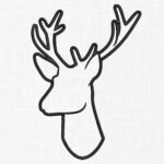 Moose Line Art Embroidery Design - 5 Sizes
