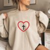 Holy Cross In Heart Embroidery Design -5 Sizes - Image 3