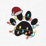 Dog paw with lights Embroidery Design - 5 Sizes