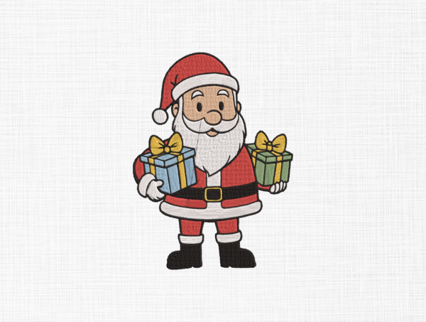 Santa with gifts Embroidery Design - 5 Sizes