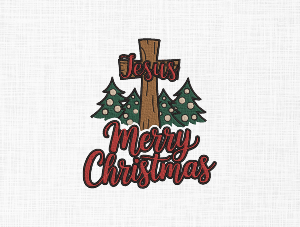 Jesus Merry Christmas Embroidery Design - 5 Sizes