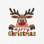 Merry Christmas Embroidery Design - 5 Sizes