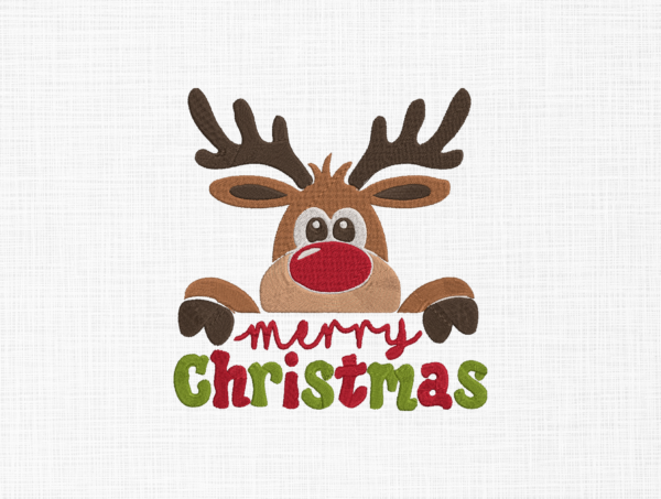 Merry Christmas Embroidery Design - 5 Sizes