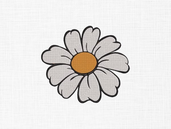 Daisy Flower Embroidery Design - 5 Sizes