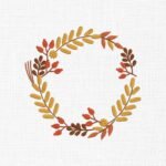 Autumn Flower Wreath Embroidery Design - 5 Sizes