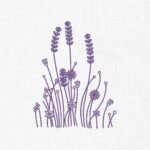 Purple Flowers Embroidery Design - 5 Sizes
