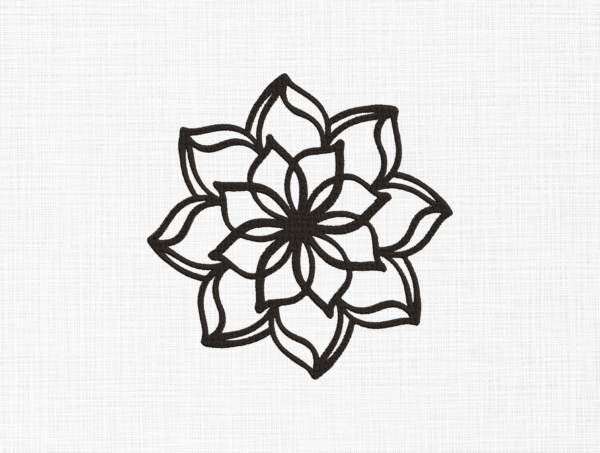 Mandala Flower Embroidery Design - 5 Sizes