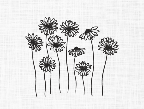 Flowers Embroidery Design - 5 Sizes