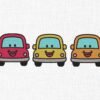 Smiley Cars Bundle Embroidery Design - 5 Sizes