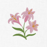 Lily Flower Embroidery Design - 5 Sizes