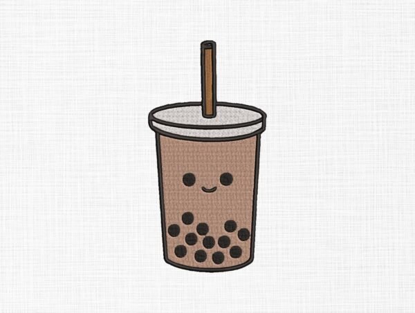 Bubbles Cold Coffee Embroidery Design - 5 Sizes