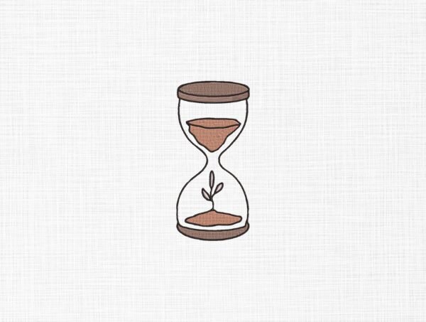 Time Hour Glass Embroidery Design - 5 Sizes