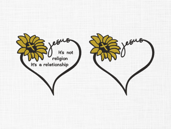 Jesus Its not religion Its a relationship Embroidery Design - 5 Sizes