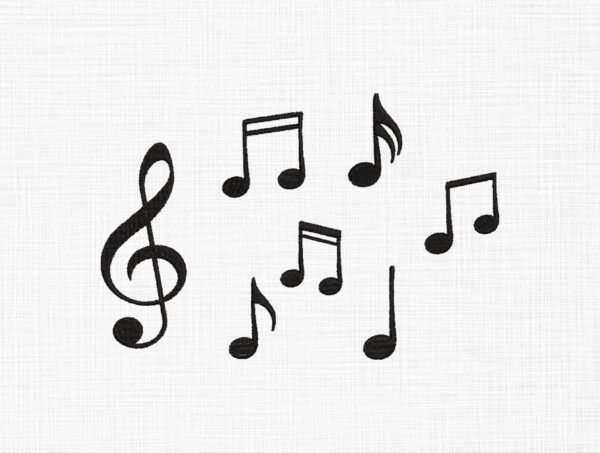 Musical Notes Embroidery Design - 5 Sizes