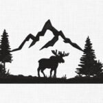 Moose in Forest Embroidery Design - 5 Sizes