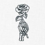 Rose in Skeleton Hand Embroidery Design - 5 Sizes