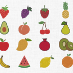 Fruits Bundle Embroidery Design - 5 Sizes