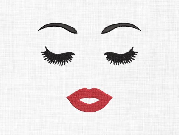 Women face Embroidery Design - 5 Sizes