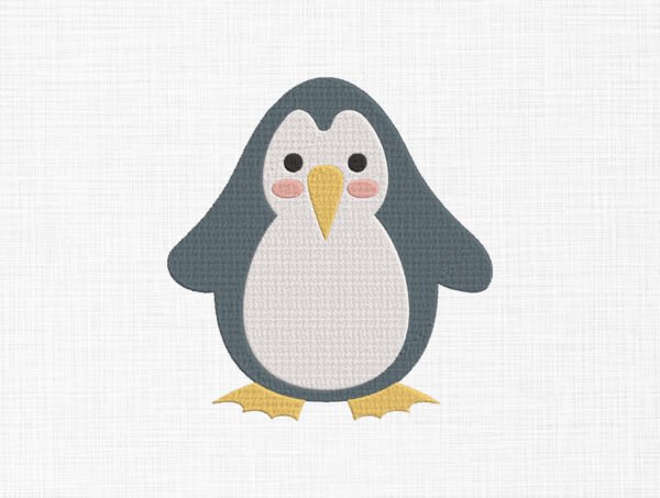 Cute Penguin Embroidery Design - 5 Sizes