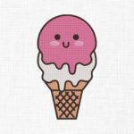 Cute ice cream Embroidery Design - 5 Sizes