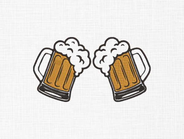 Cheers Beer Embroidery Design - 5 Sizes