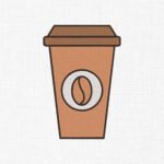 Coffee cup Embroidery Design - 5 Sizes