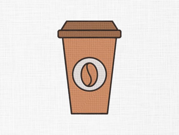 Coffee cup Embroidery Design - 5 Sizes